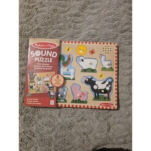 Melissa and Doug Farm Animals Sound Puzzle, 8 Animals with Sound - New, Sealed